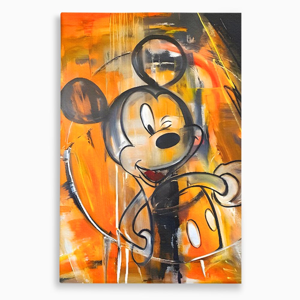 Tablou canvas cu tablou canvas cu mickey mouse, fara rama, pe sasiu de lemn